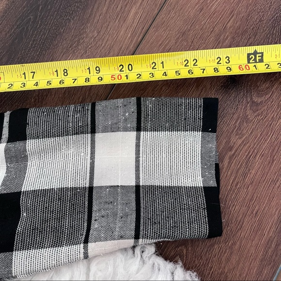 Vintage black & white plaid long-sleeve top, medium - Picture 8 of 10